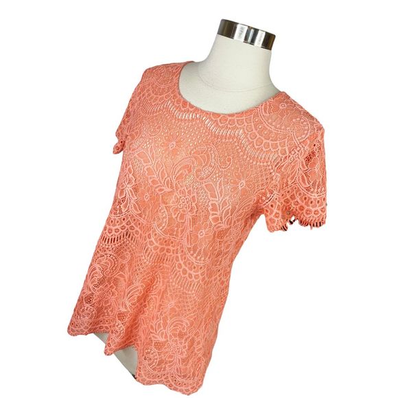 Maurices Coral Crochet Lace Blouse - Size Medium - Picture 2 of 5